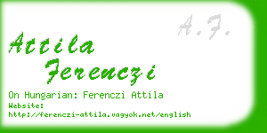 attila ferenczi business card